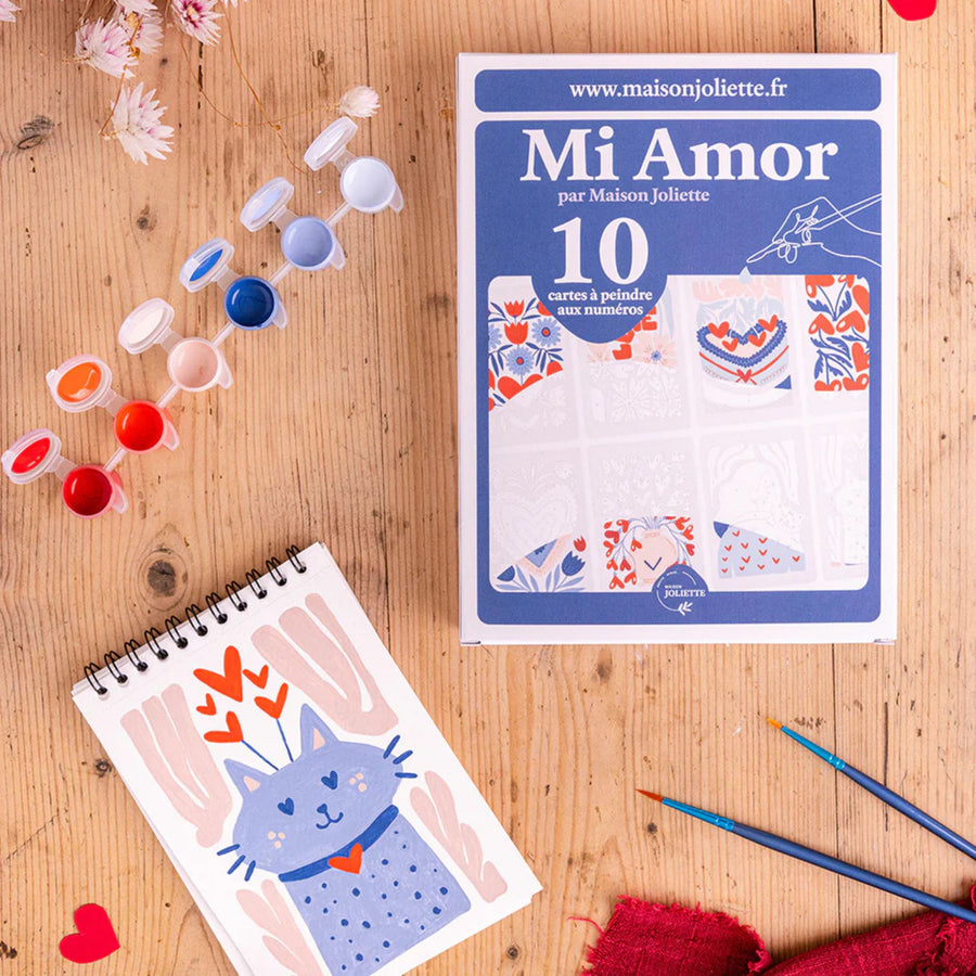 Kit de peinture à numéros avec cartes illustrant l'amour