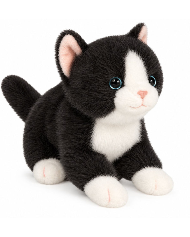 Peluche chat en position assise, texture douce et moelleuse
