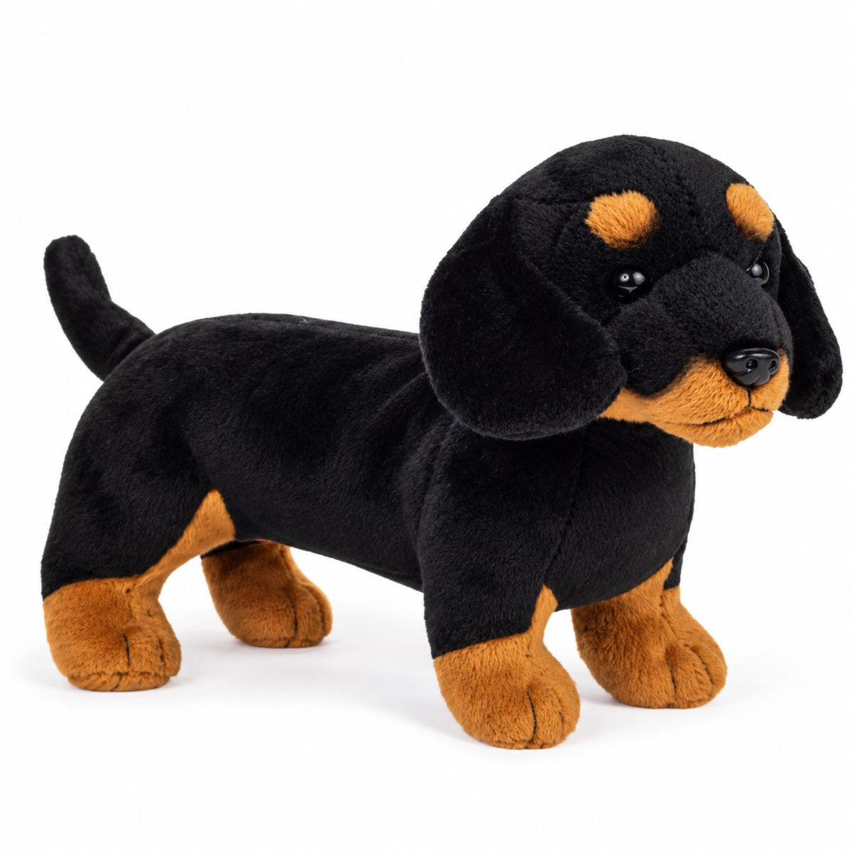 Peluche teckel en position assise avec texture douce