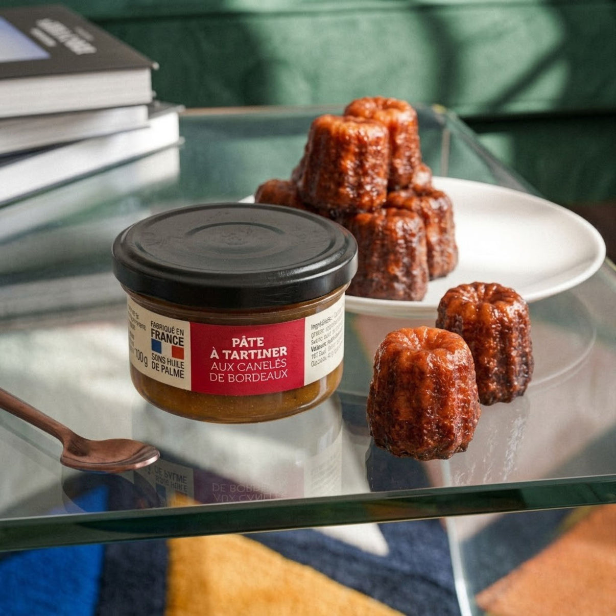 Pot de pâte à tartiner aux canelés avec couvercle doré