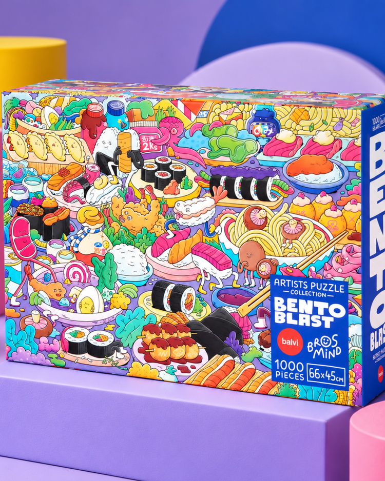 Puzzle Bento 1000 pièces avec illustration humoristique de sushi