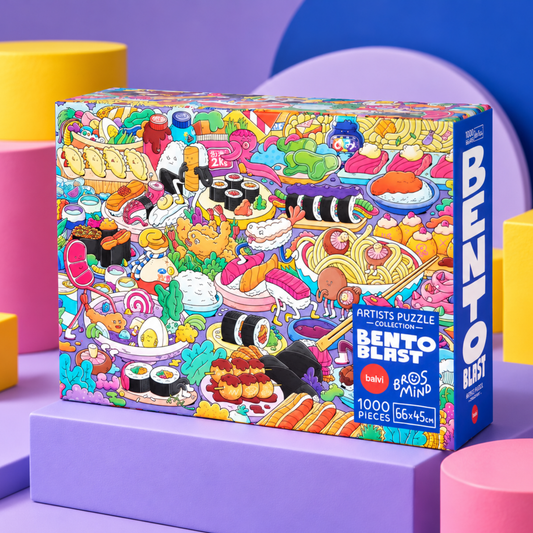 Puzzle Bento 1000 pièces avec illustration humoristique de sushi