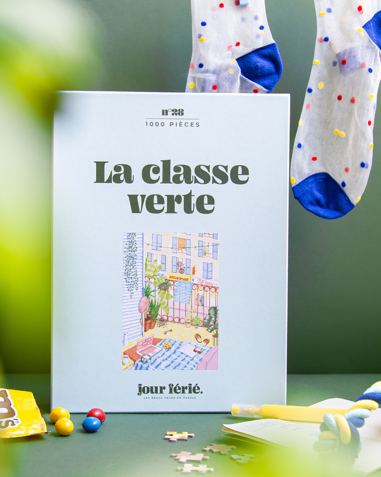 Puzzle représentant un bureau à domicile verdoyant et lumineux