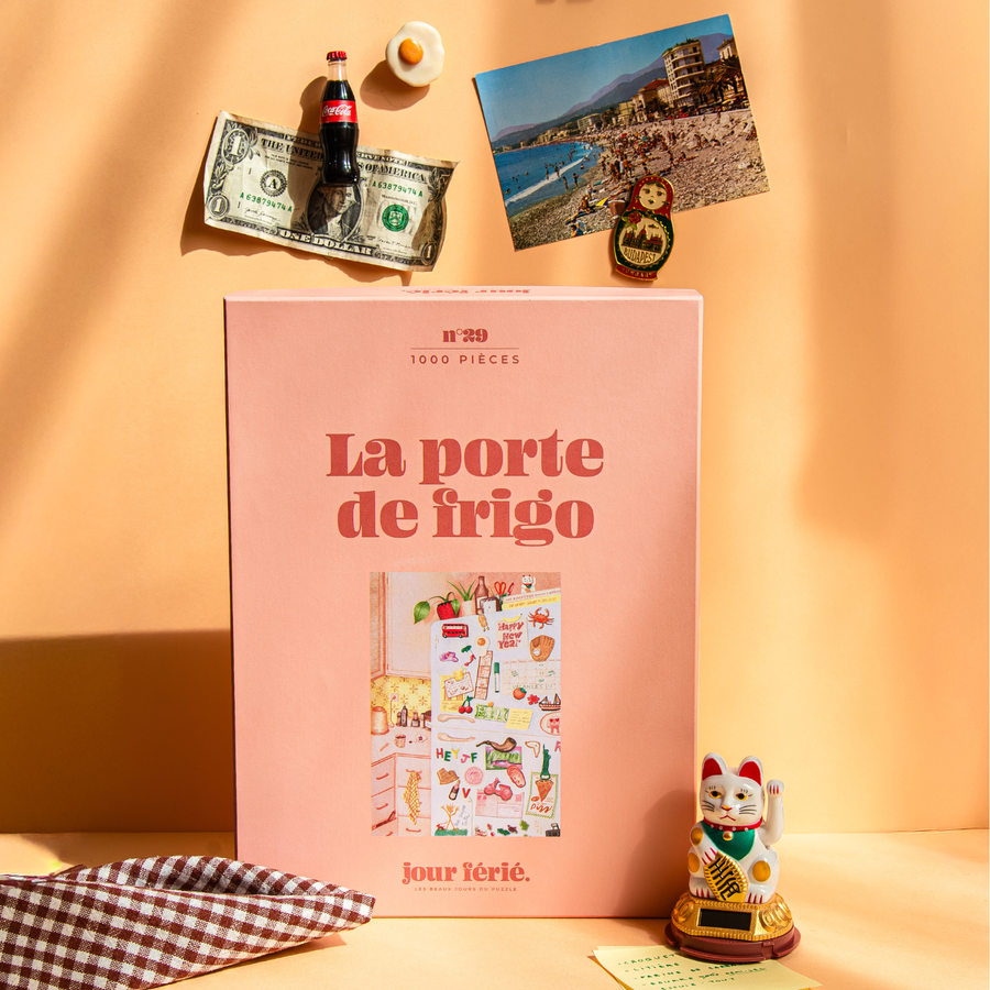 Puzzle 1000 pièces représentant un frigo rétro coloré
