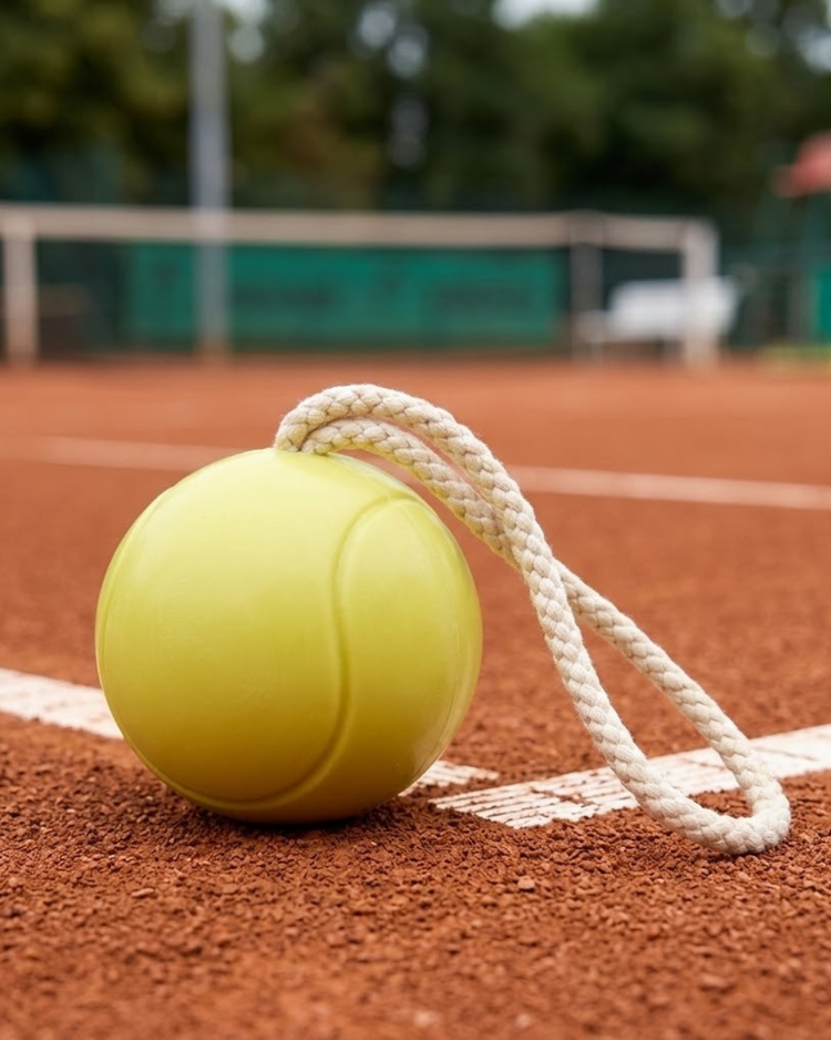 Savon en forme de balle de tennis avec corde, texture réaliste