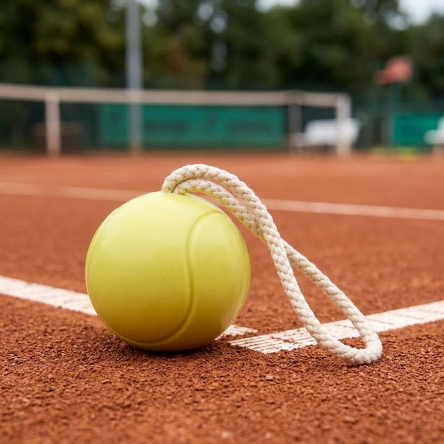 Savon en forme de balle de tennis avec corde, texture réaliste