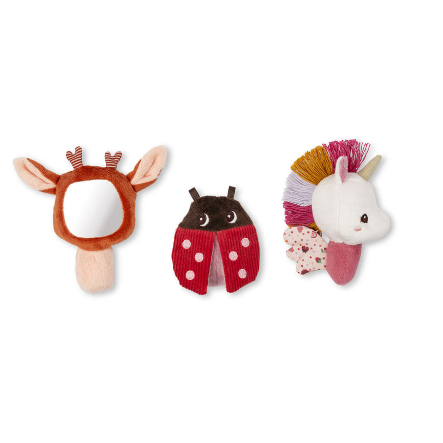 Coffret de hochets colorés avec textures variées pour bébé