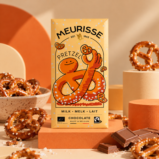 Tablette de chocolat au lait avec éclats de bretzel croustillants