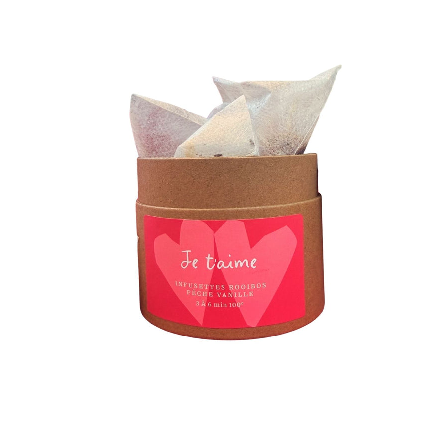 Boîte de thé avec motif romantique et design élégant