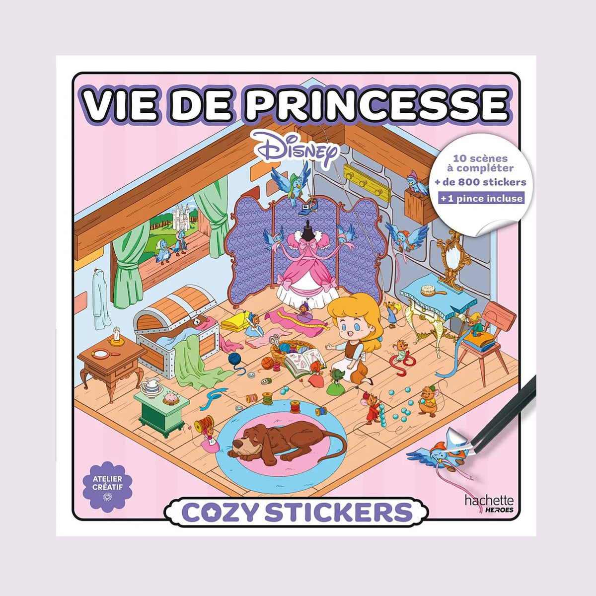 Stickers Disney avec Aurore et Philippe sur fond pastel