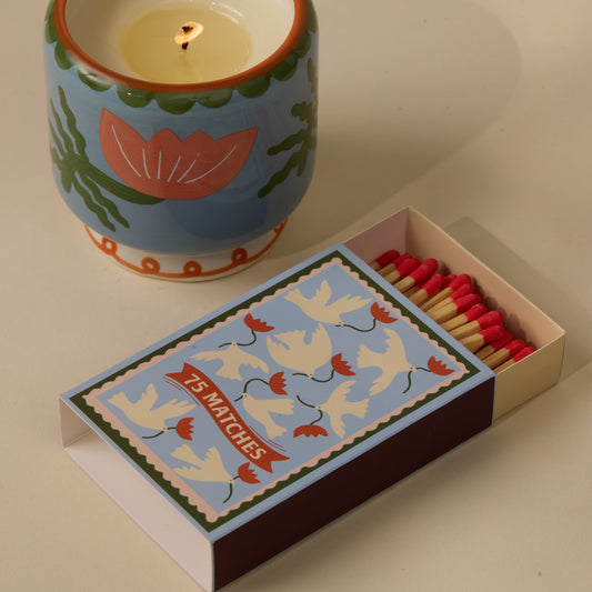 Allumettes illustrées avec motif carnet de voyage