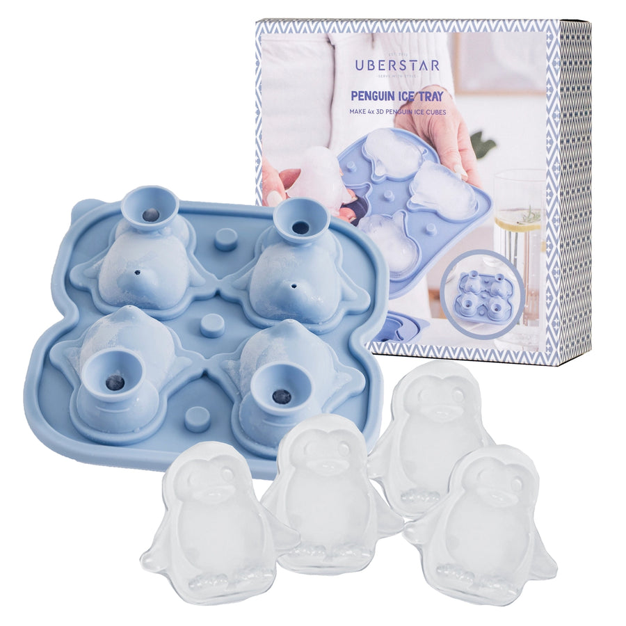 Moule à glaçons en forme de pingouins, vue de dessus