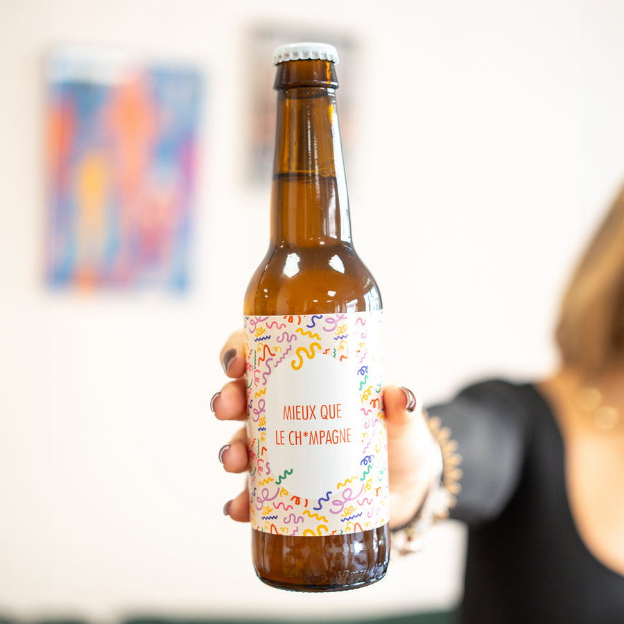 Bière Mieux que le Champagne avec des bulles pétillantes