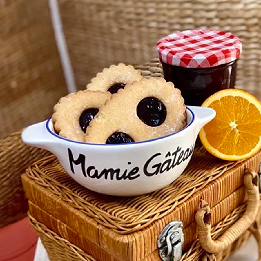 Bol breton en faïence avec filet bleu peint à la main