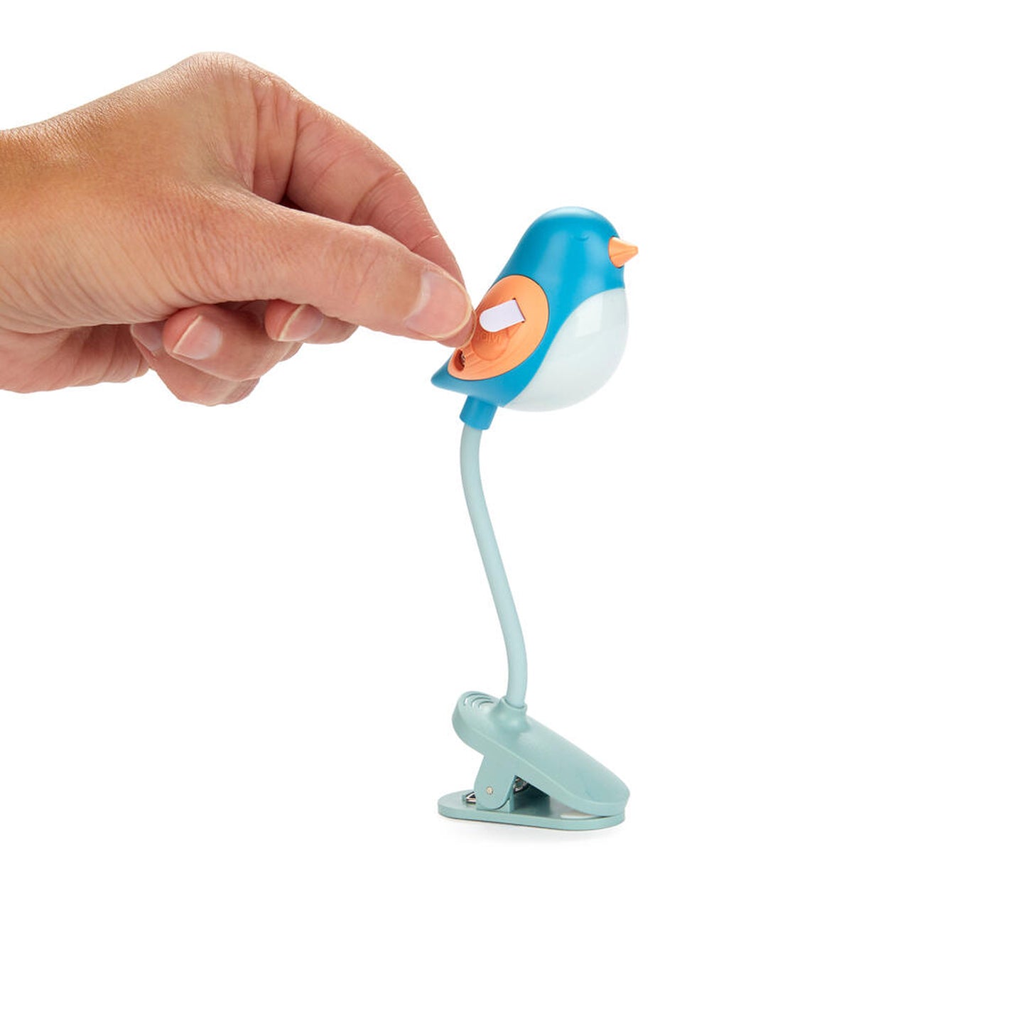 Liseuse Birdie bleue en forme d'oiseau avec bras flexible