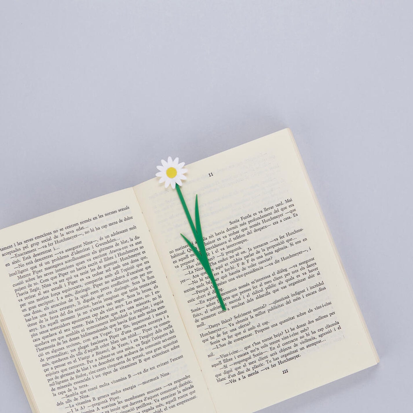 Marque-page Daisy avec marguerite en plastique blanc