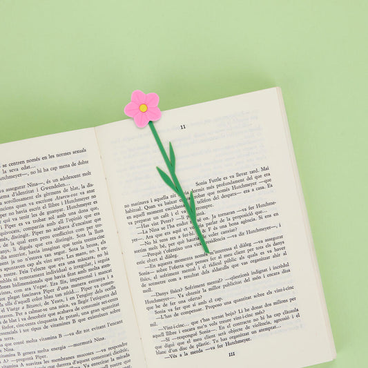 Marque-page Wild Rose avec fleur d’églantine en plastique