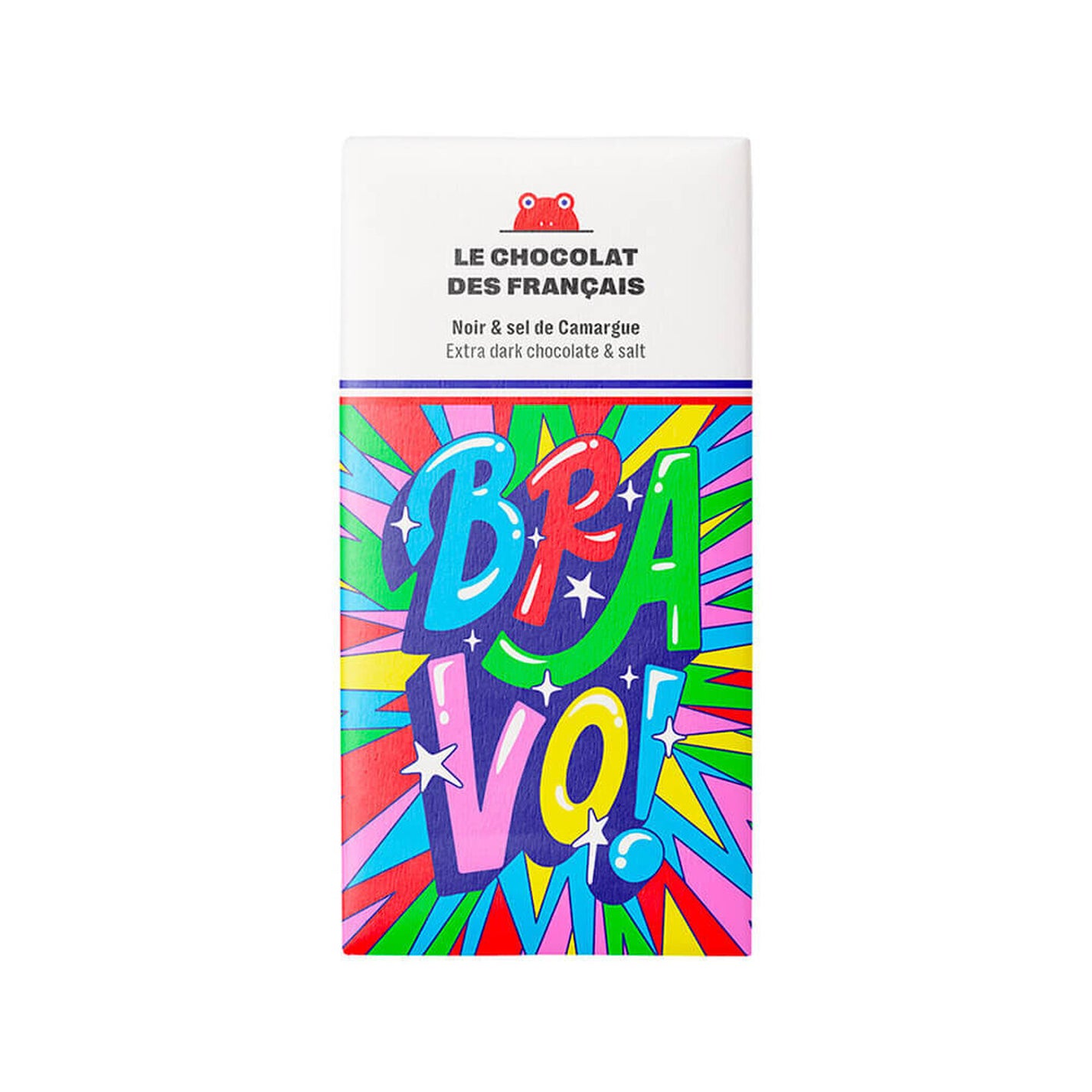 Tablette de chocolat Bravo avec design coloré et texture lisse