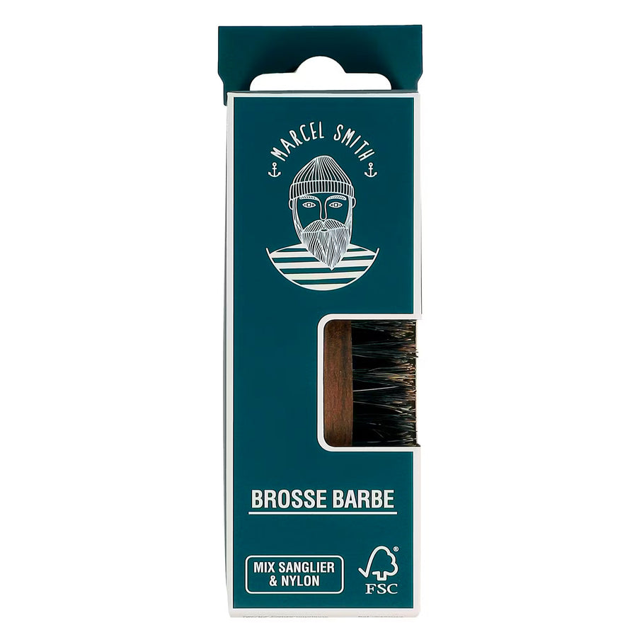 Brosse à barbe en bois avec poils en sanglier et nylon