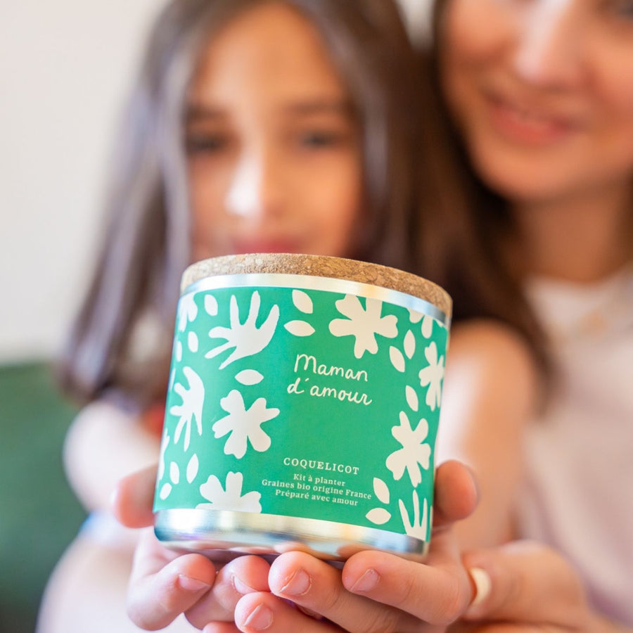 Kit à planter avec graines de coquelicot et message doux