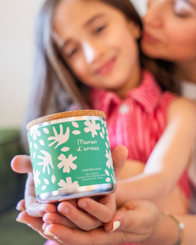 Kit à planter avec graines de coquelicot et message doux