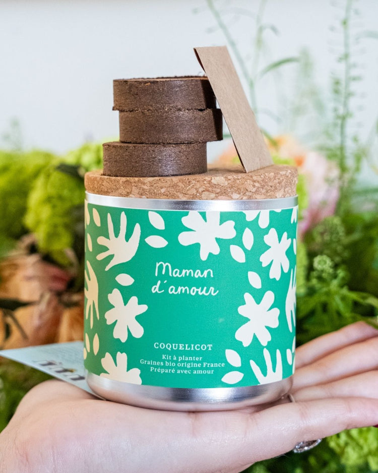 Kit à planter avec graines de coquelicot et message doux