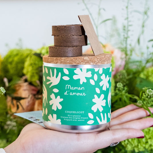 Kit à planter avec graines de coquelicot et message doux