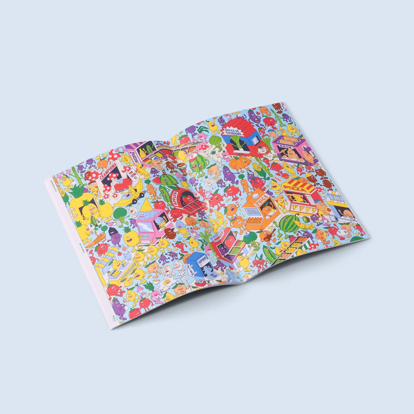 Cahier de jeux ouvert montrant des pages remplies de défis