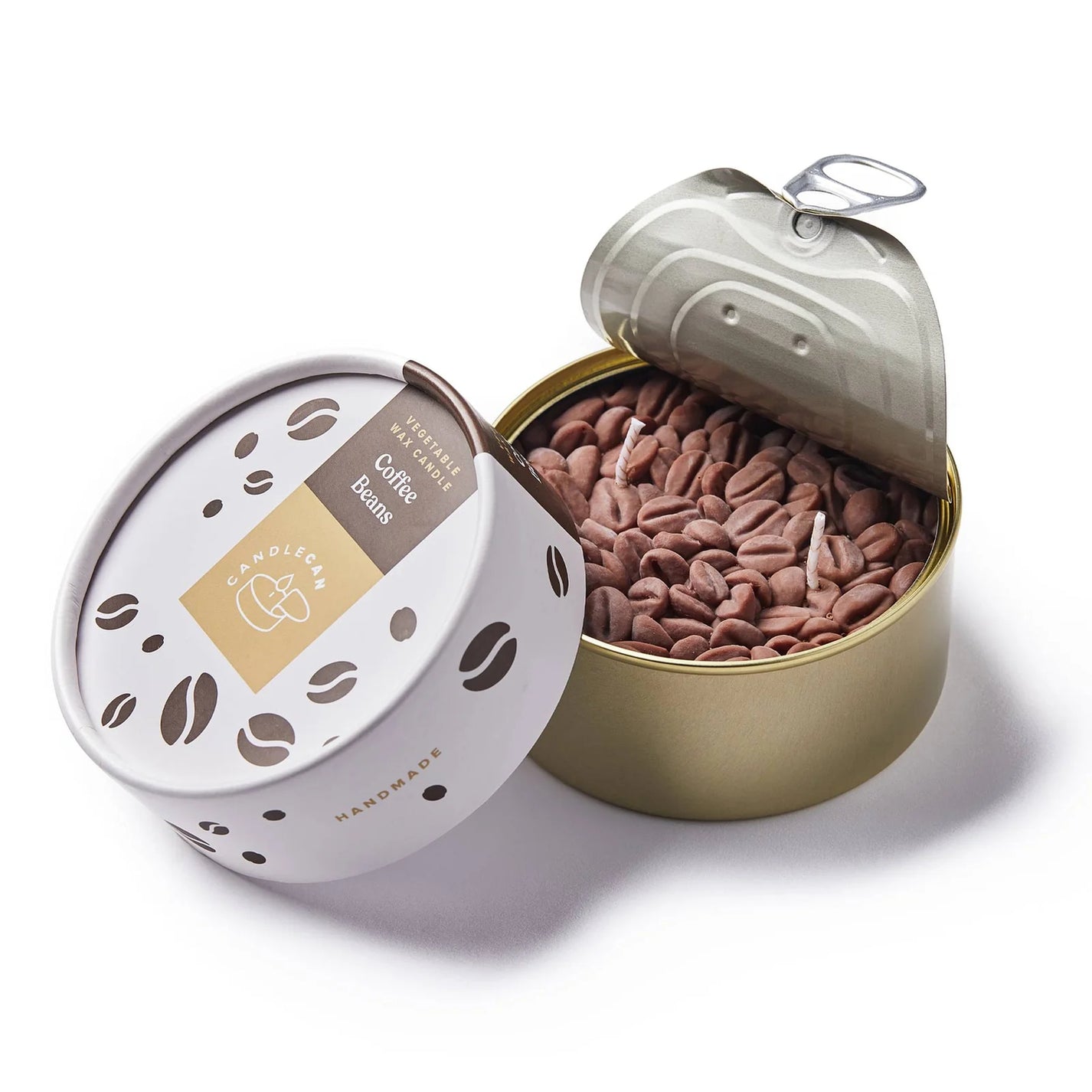 Bougie trompe l'œil en forme de canette de café