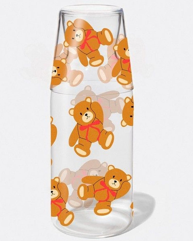 Carafe ourson en verre avec un design ludique et original