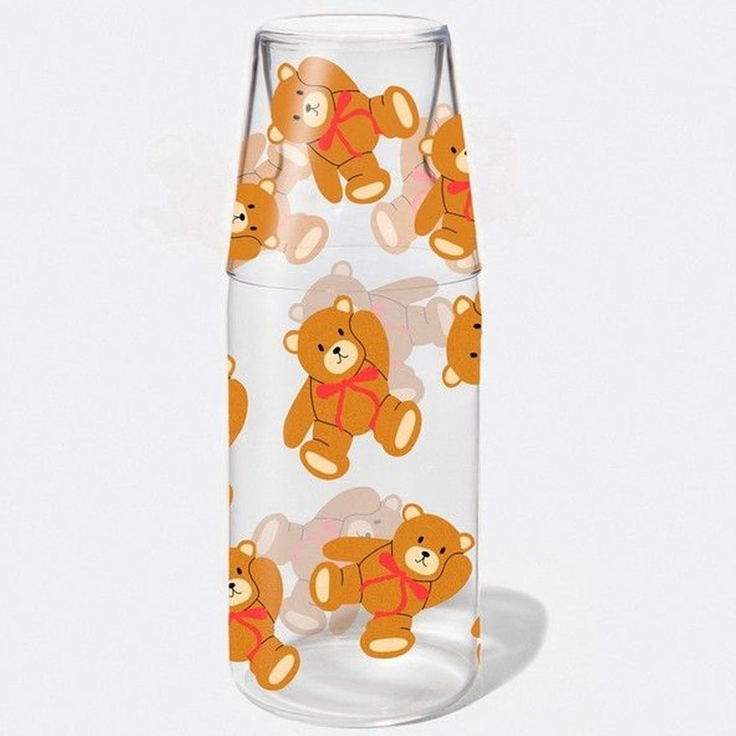 Carafe ourson en verre avec un design ludique et original