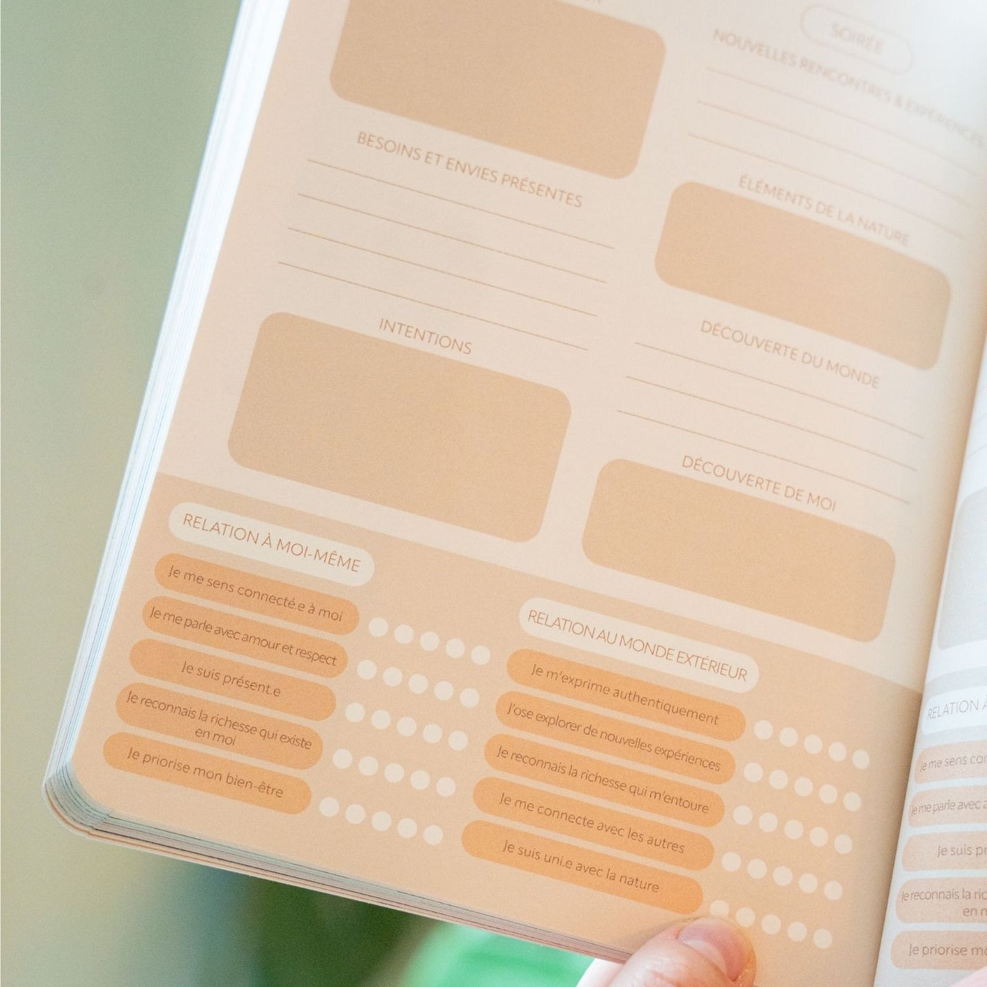 Carnet Bien Être avec motif de hamac et coucher de soleil