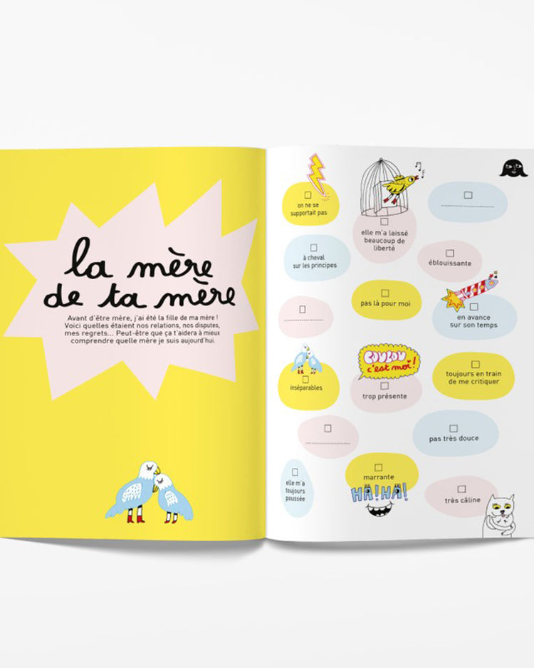 Carnet à compléter avec motifs floraux sur la couverture