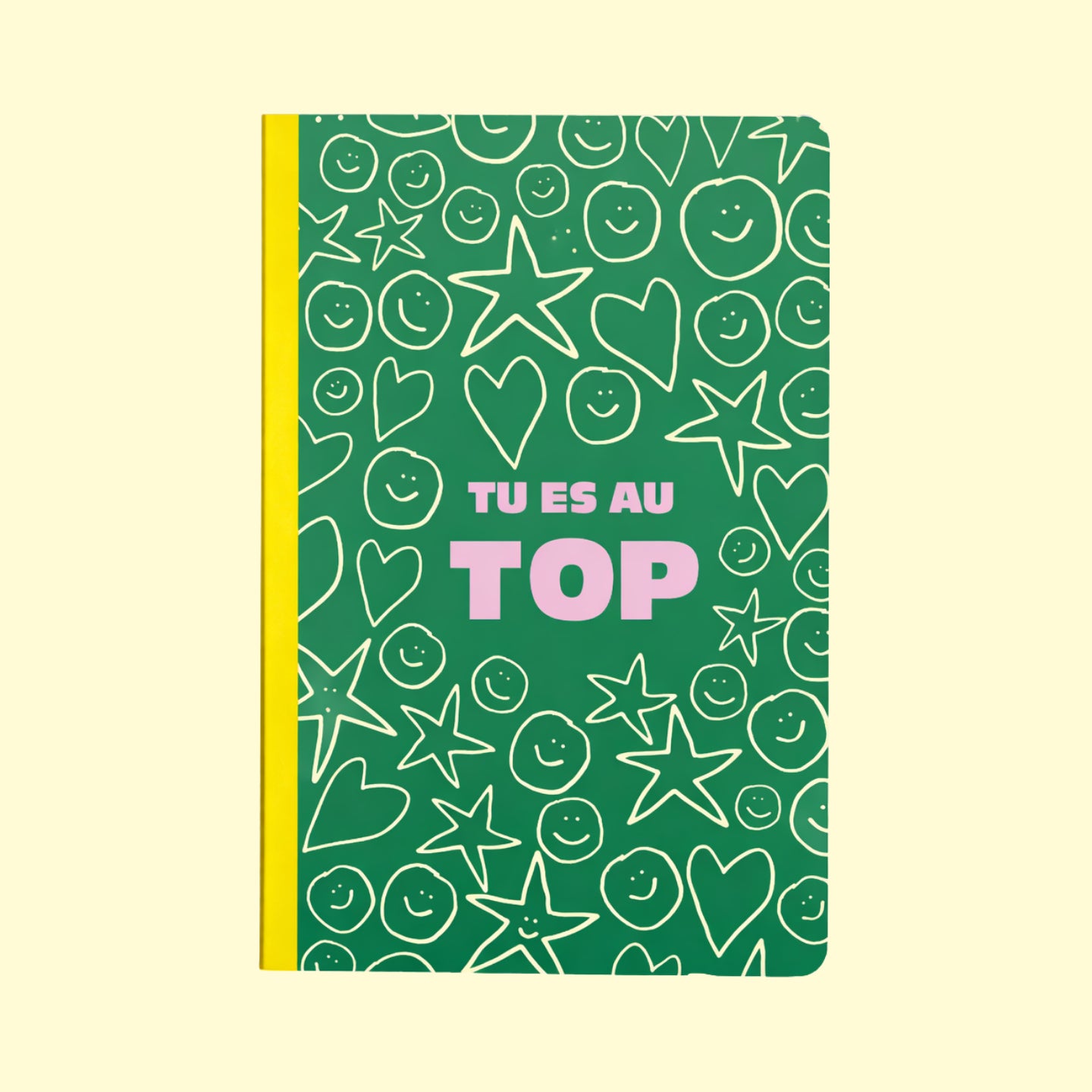 Carnet coloré avec le message 'Tu es au top' en gros plan