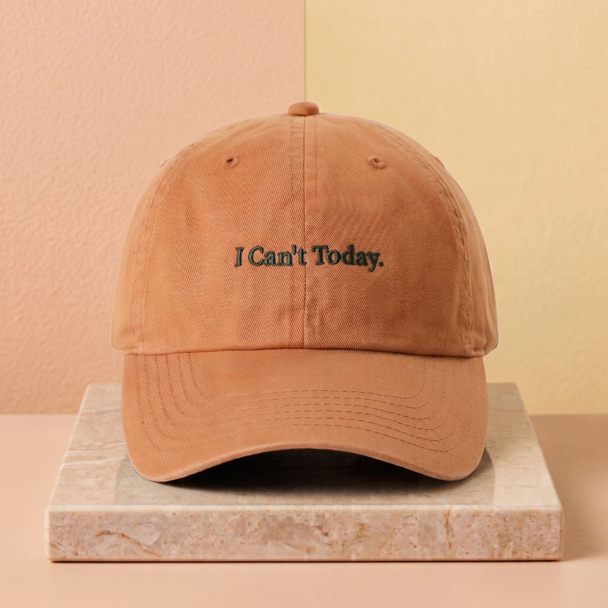 Casquette délavée avec inscription humoristique sur le devant