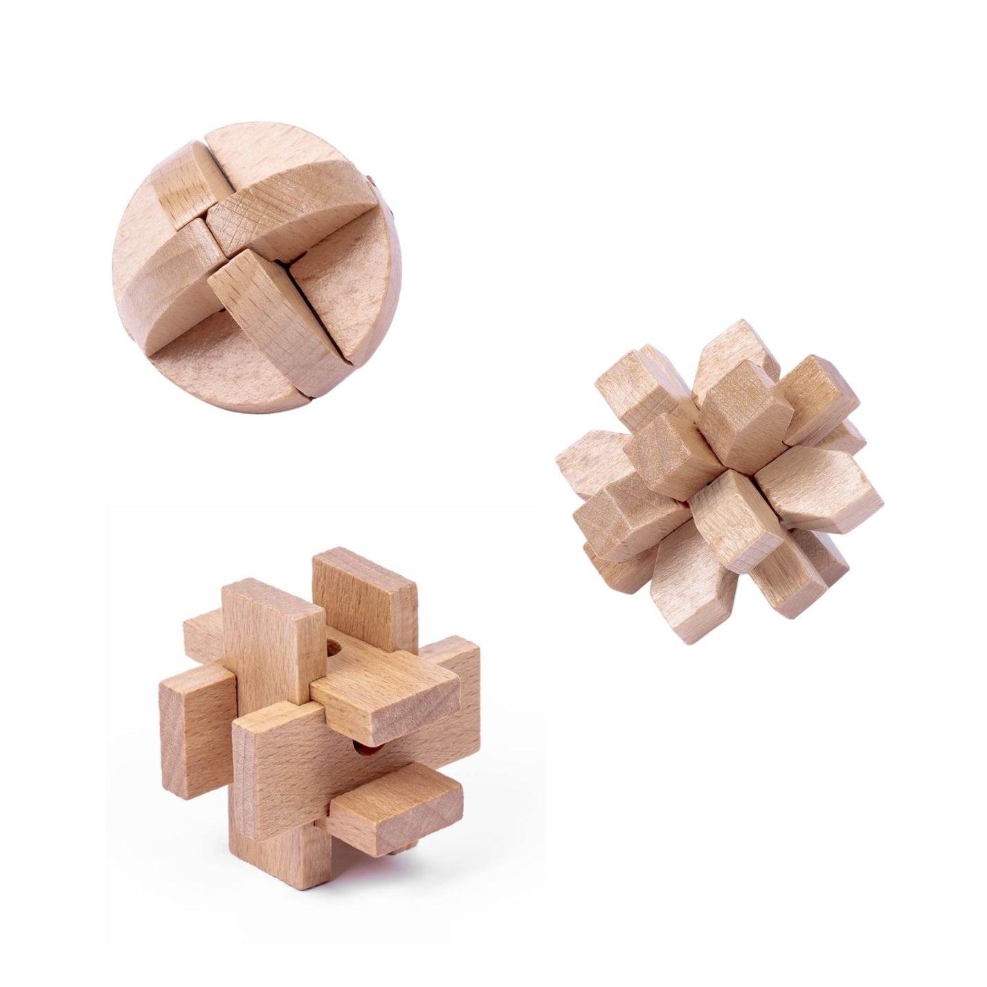 Casse-tête en bois clair représentant des civilisations anciennes