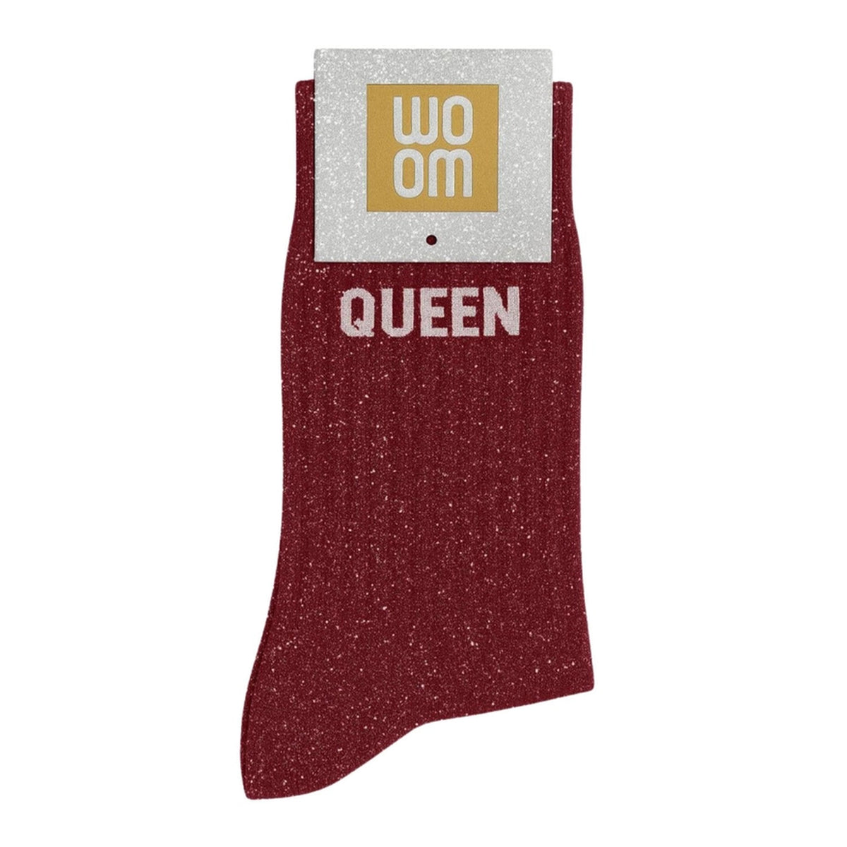 Chaussettes à paillettes avec inscription 'Queen' sur la cheville