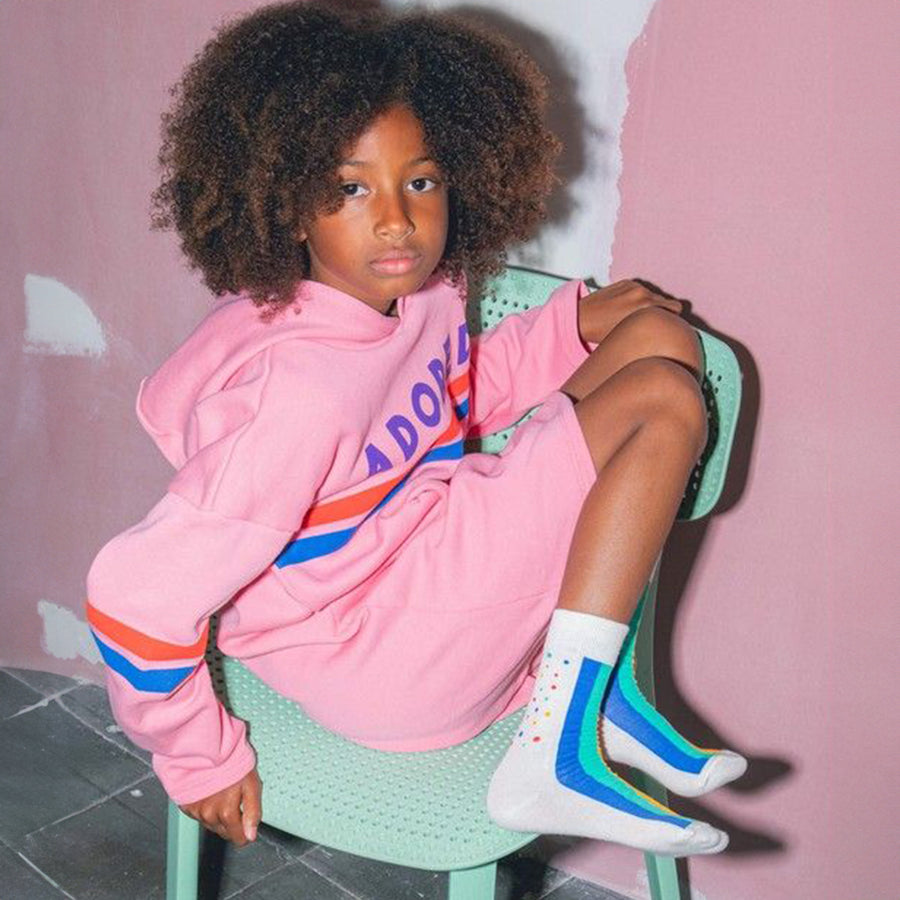 Chaussettes enfants motif Rainbow Cake en gros plan