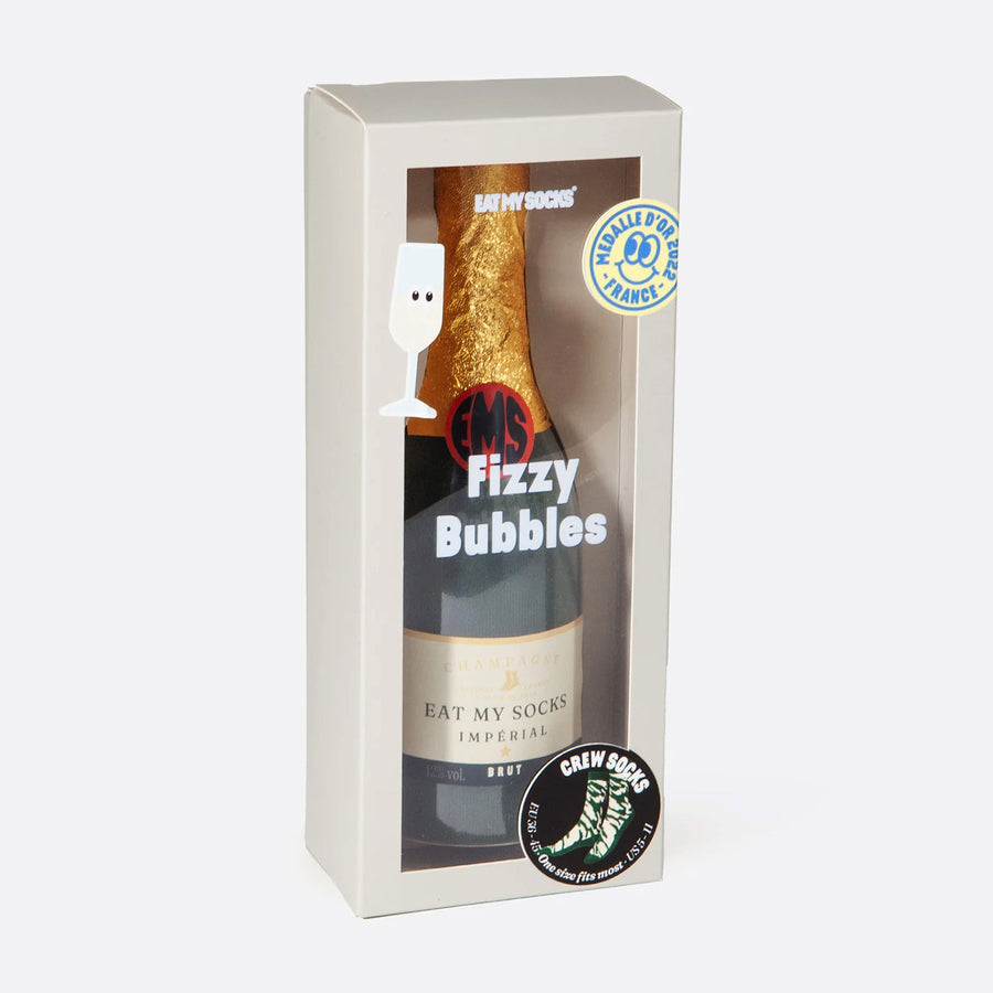 Chaussettes champagne avec motif vert et beige, vue de face.