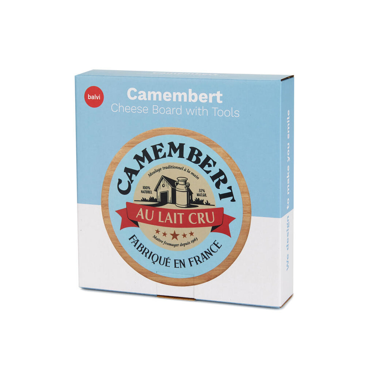 Plateau à fromage en forme de camembert avec ustensiles inclus