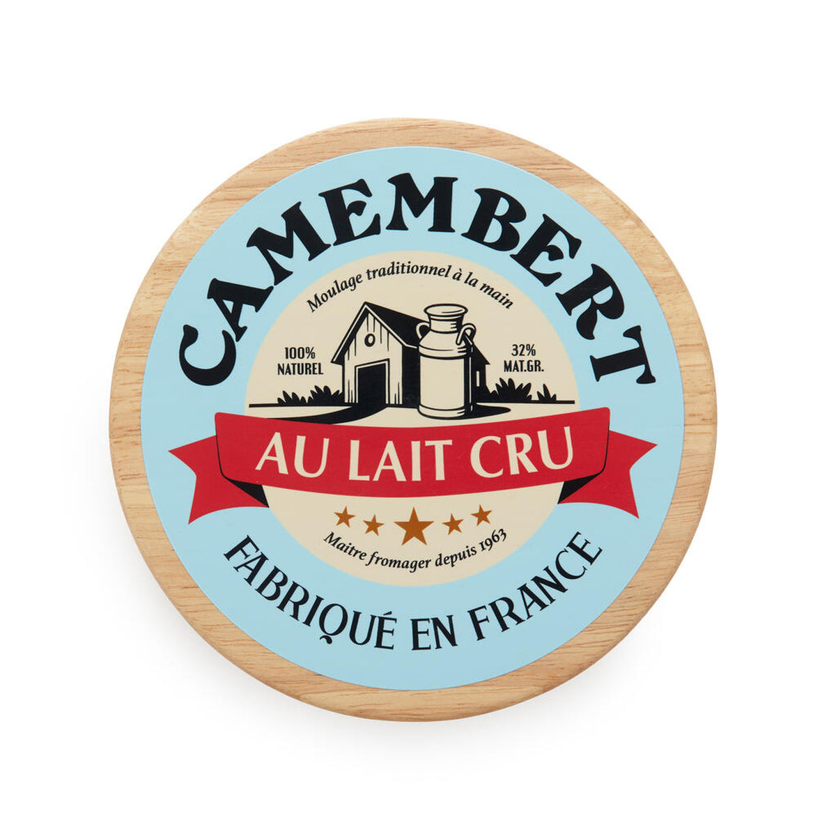 Plateau à fromage camembert avec ustensiles en bois