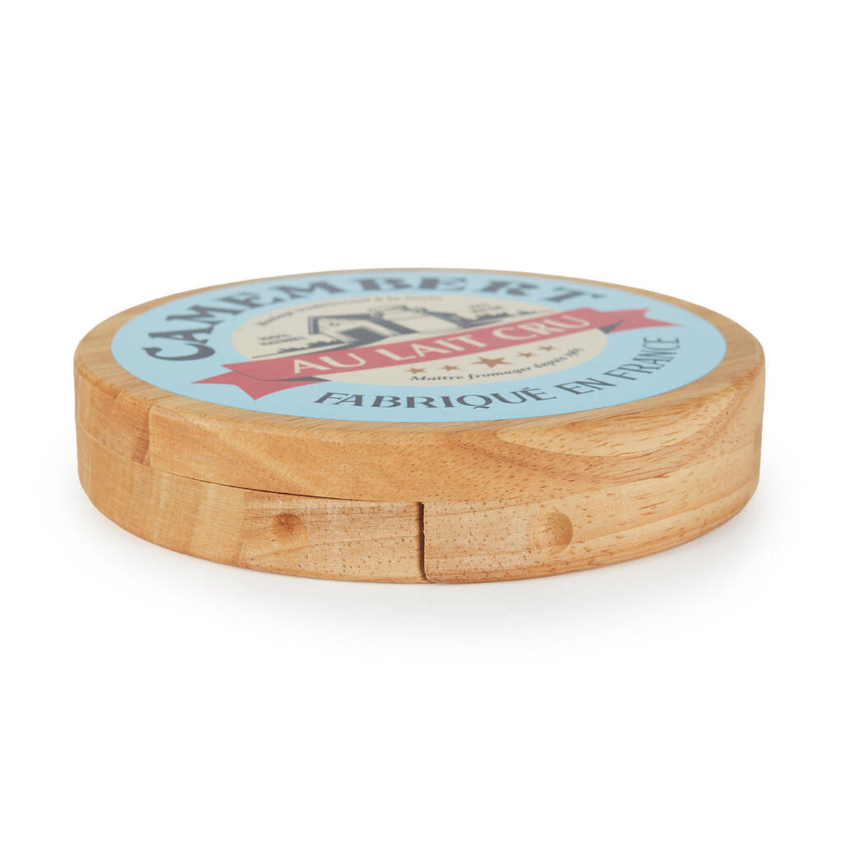 Plateau à fromage en forme de camembert avec ustensiles inclus