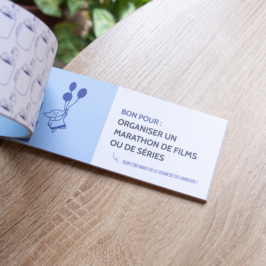 Chéquier pour Papa avec motifs ludiques et couleurs vives.