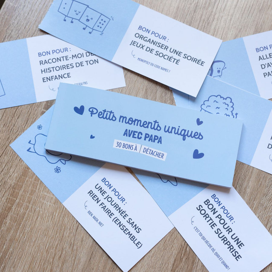 Chéquier pour Papa avec motifs ludiques et couleurs vives