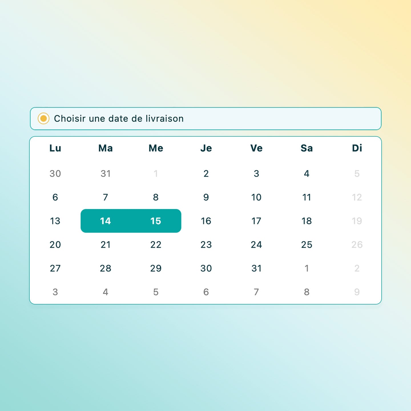 Choix d'une date de livraison pour cadeaux originaux