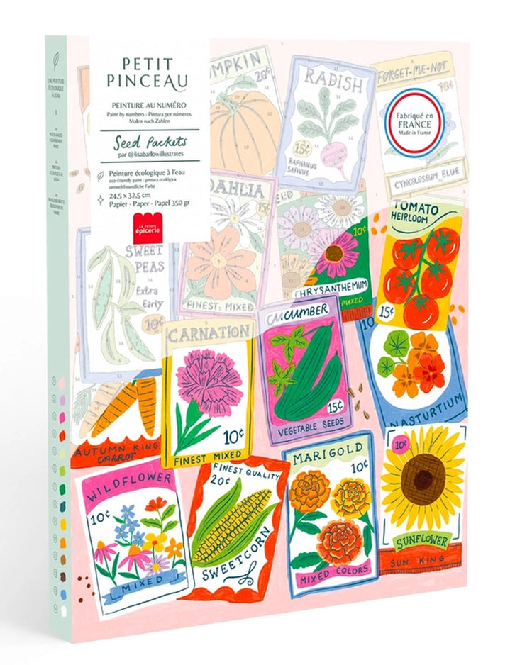 Coffret de peinture au numéro avec motifs de graines colorées