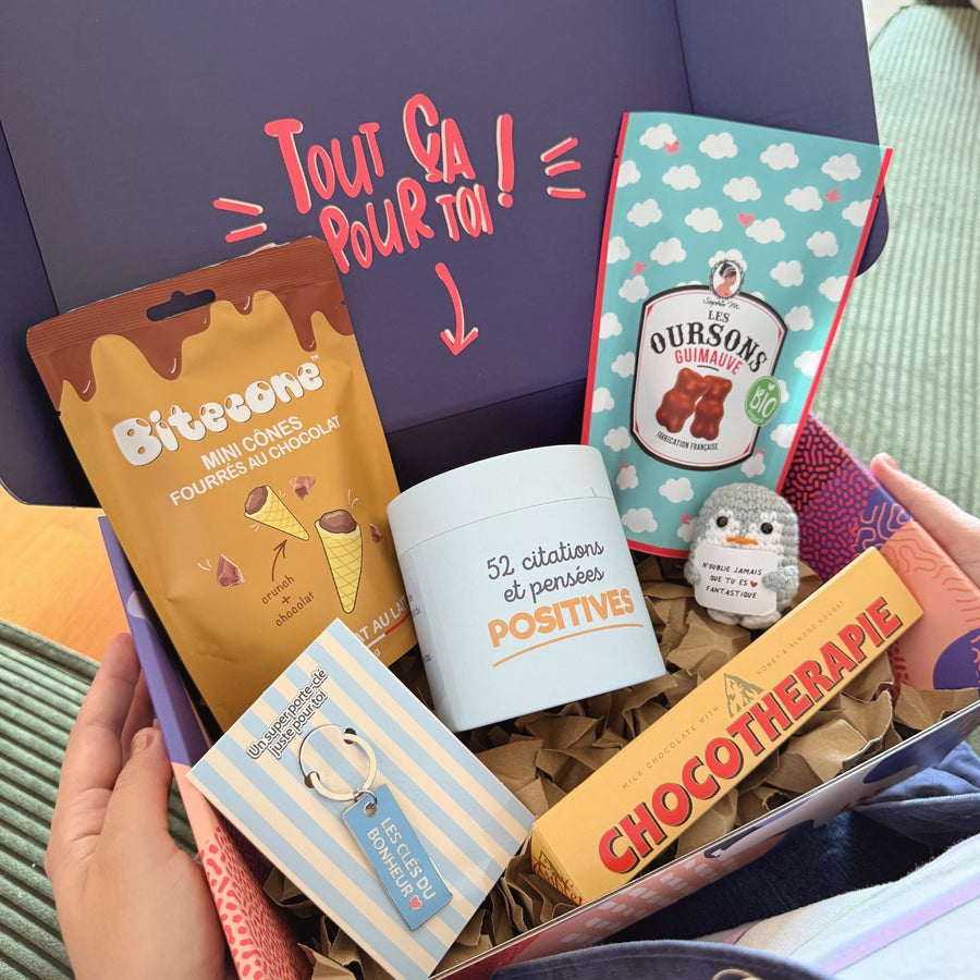 Coffret Remonte Moral - 2 avec douceurs et surprises variées