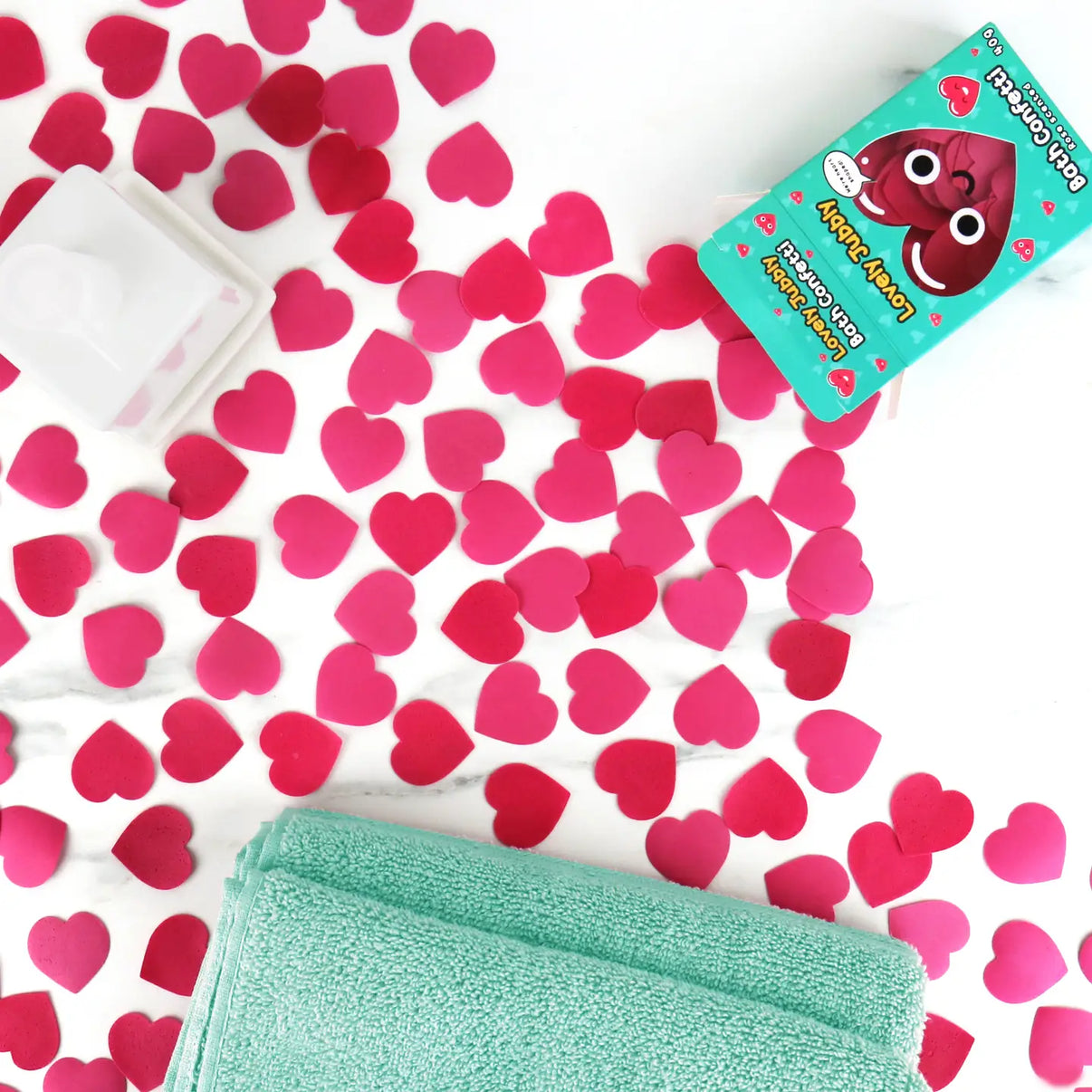 Confettis en forme de cœur pour le bain, parfum rose