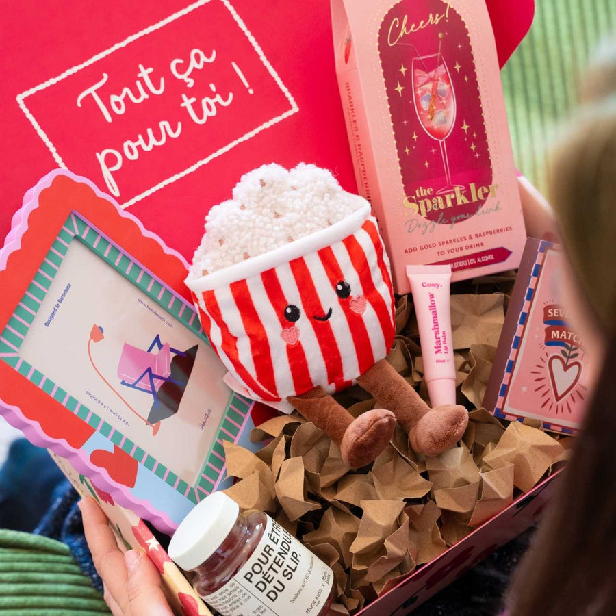 Coolbox personnalisable avec motif romantique et espace pour cadeaux