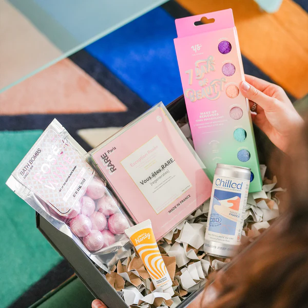 Coffret cadeau crémaillère avec divers produits bien-être